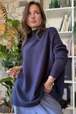 Charli Honeycomb Oversized Turtle Knit Navy /16=